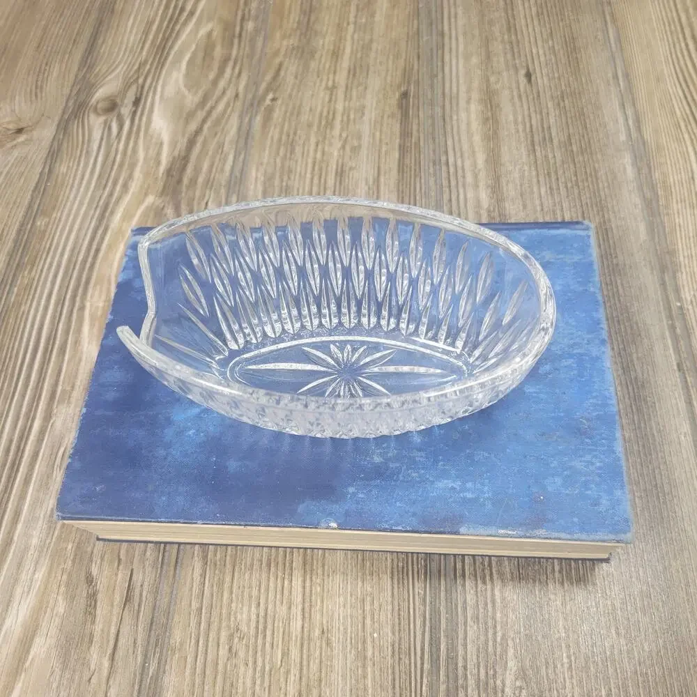 Vintage Princess House Royal Highlights Crystal Spoon Holder Buffet, Silverware